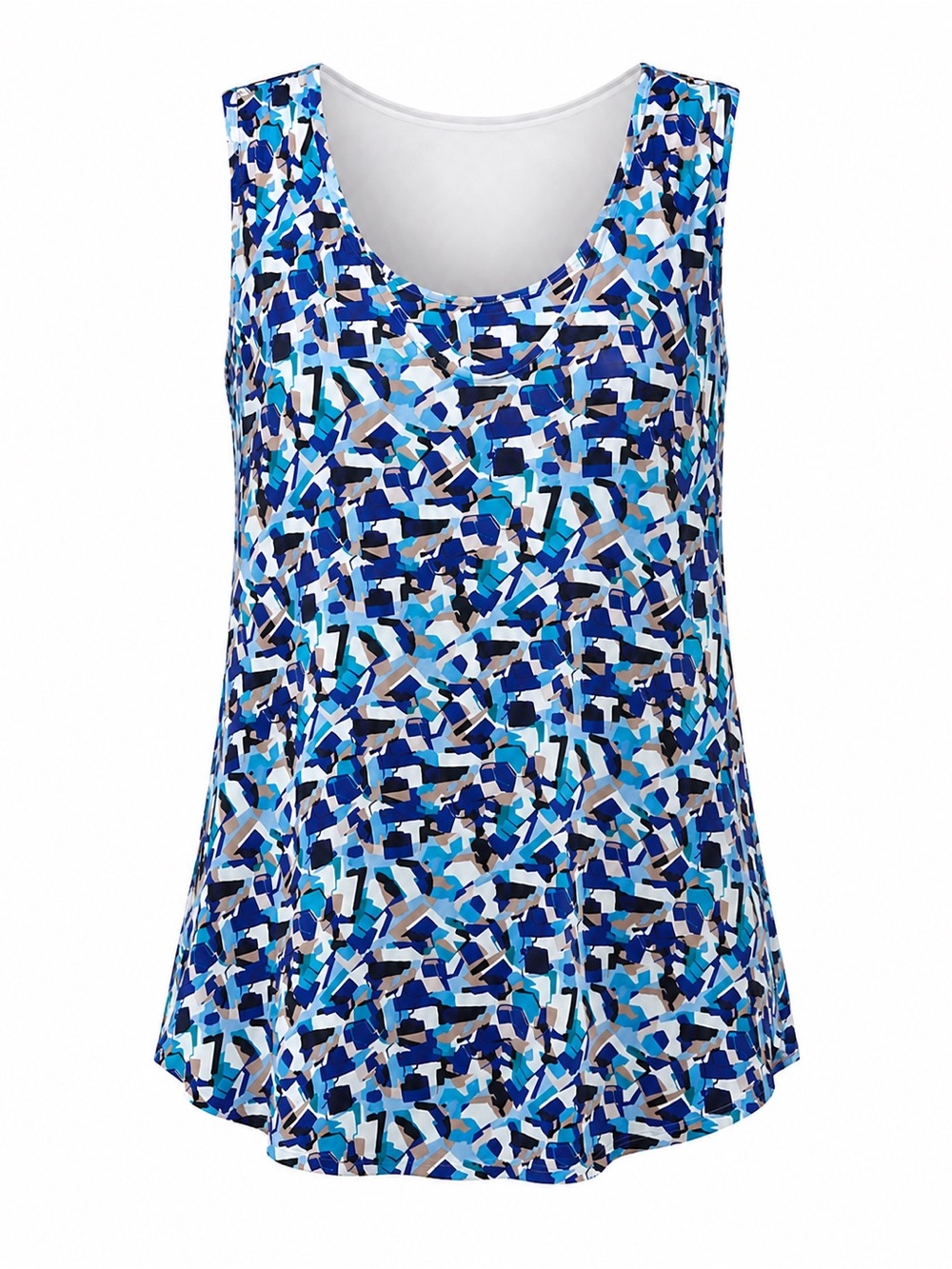 Philosophy Abstract Pattern Top - Blue, Black, White 1X Stretchy, lightweight